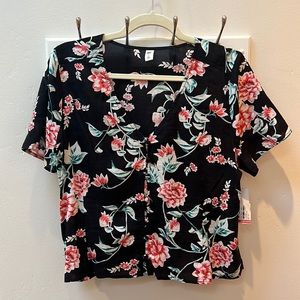 BP floral short sleeve blouse